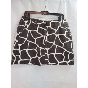 Lands’ End Women's (12) Brown & White Giraffe Golf/Tennis Skort